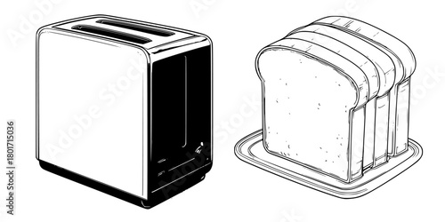 Elegant Simplicity: Chic Toaster Design | Clean, isolated vector art for creative projects.