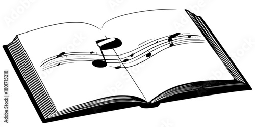 Whispers Melodies: Carol Singers Book Outline | Clean, isolated vector art for creative projects.