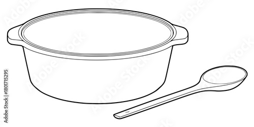 Culinary Delight: Classic Pot Soup Awaits | Clean, isolated vector art for creative projects.