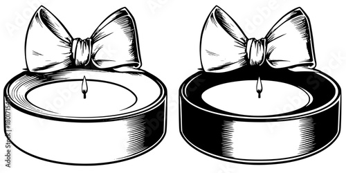 Elegant 2D Vector Festive Candles Rings | Clean, isolated vector art for creative projects.