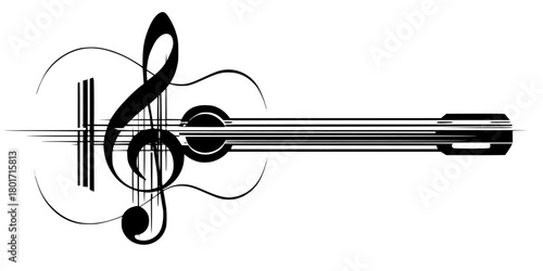 Monochrome Melodies: Classic Musical Instrument | Clean, isolated vector art for creative projects.