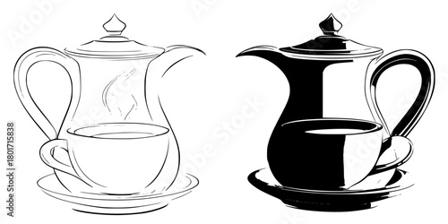 Elegant Vintage Coffee Pot Collection | Clean, isolated vector art for creative projects.