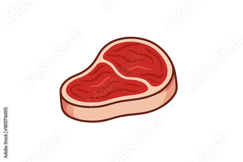 Raw beef steak cut icon featuring a distinct fat border