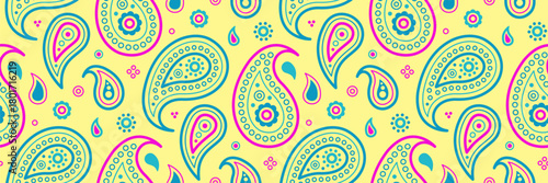 Creativity motif at invitation ethnicity. Stylish oriental of paisley indian. Tradition tribal and native detailed.