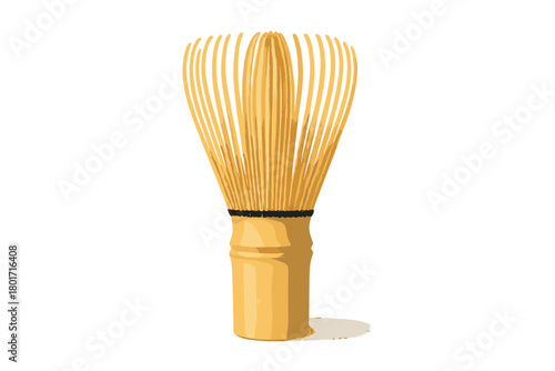 Traditional Japanese bamboo matcha whisk chasen for ceremonial green tea preparation