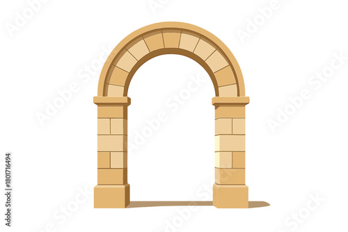Classic stone archway with rounded top and supporting pillars