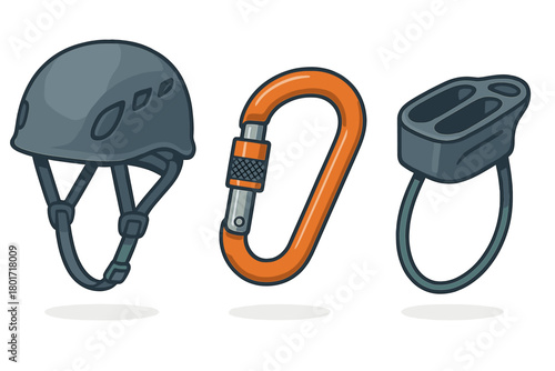Essential safety gear for rock climbing mountaineering and outdoor adventure sports