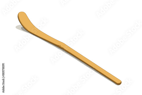 Traditional bamboo tea whisk tool isolated on white background