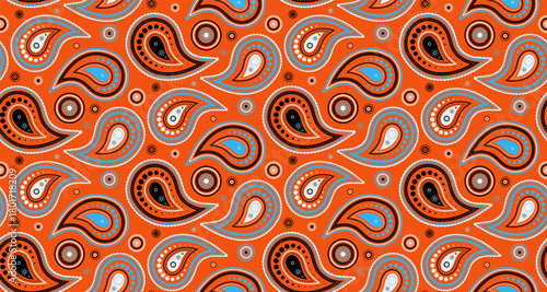 Plant striped persian paper. Paisley sample on swirl tranquility. Colours dot decoration decor.