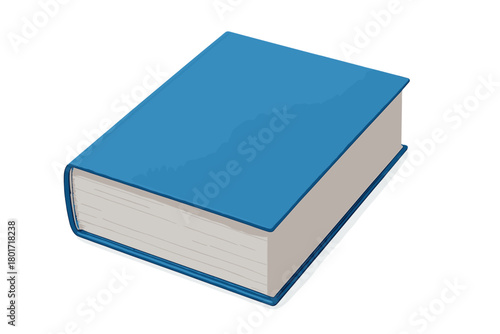 Thick blue hardcover book object isolated on a clean white background