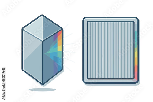 Light dispersion through prism and diffraction grating concept