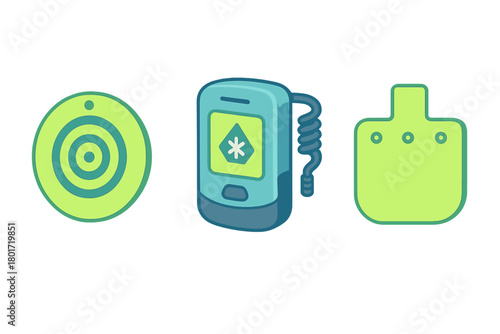 Essential avalanche safety gear icons for backcountry winter travel