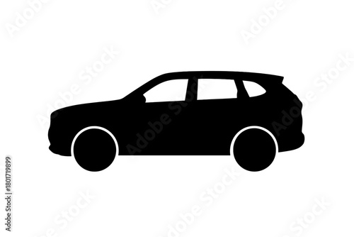 Modern crossover utility vehicle side profile silhouette