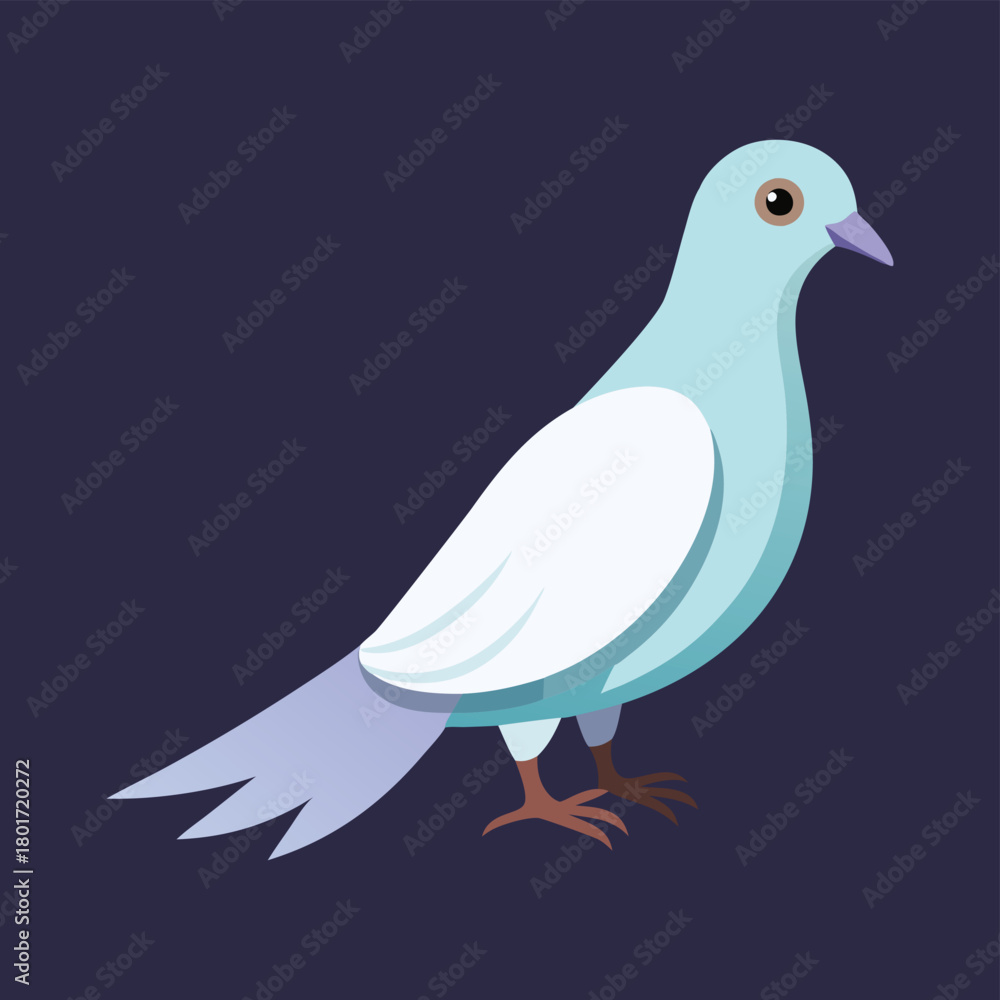 Fototapeta premium Cute Flat Style Pigeon Illustration