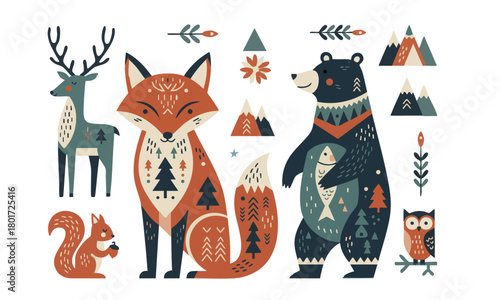 北欧風のかわいい動物たち