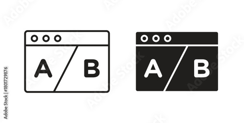 A B test icon line and filled style suitable for web and mobile application