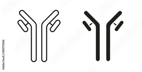 Antibody icon line and filled style suitable for web and mobile application