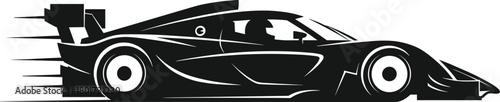 Black and white racing car silhouette with motion blur, car, racing, silhouette, black, white, speed, motion, blur, sport, vehicle, auto, automobile, design, graphic, vector, race, fast, dynamic, ener