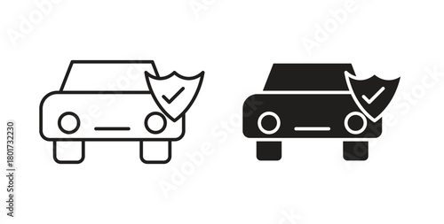 Auto insurance icon line and filled style suitable for web and mobile application