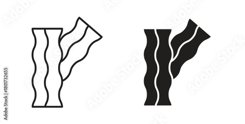 Bacon icon line and filled style suitable for web and mobile application