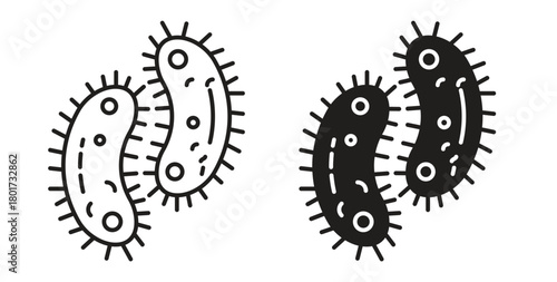 Bacteria icon line and filled style suitable for web and mobile application