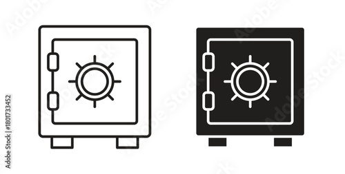 Bank vault icon line and filled style suitable for web and mobile application