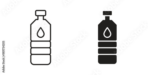 Bottle icon line and filled style suitable for web and mobile application