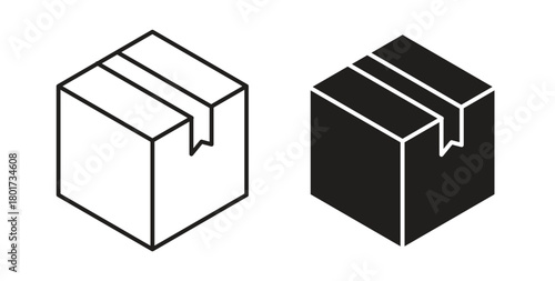 Box icon line and filled style suitable for web and mobile application