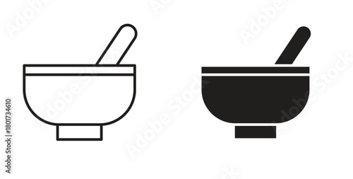 Bowl of soup icon line and filled style suitable for web and mobile application
