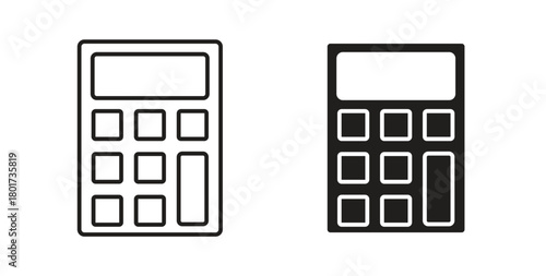 Calculator icon line and filled style suitable for web and mobile application