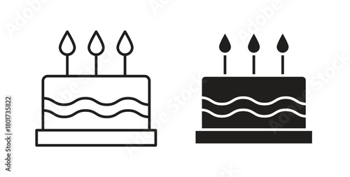 Cake icon line and filled style suitable for web and mobile application