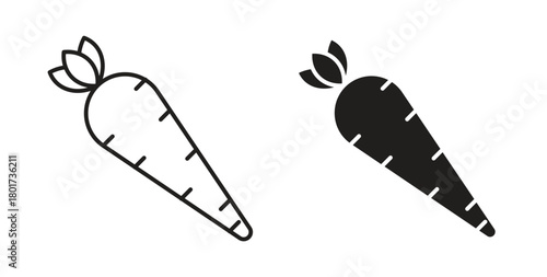Carrot icon line and filled style suitable for web and mobile application