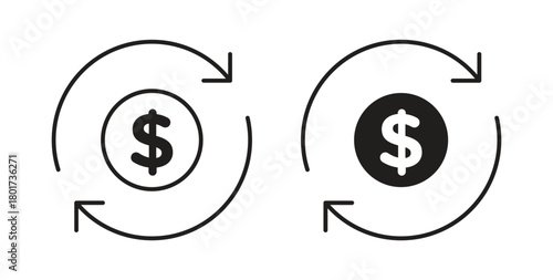 Cash flow icon line and filled style suitable for web and mobile application
