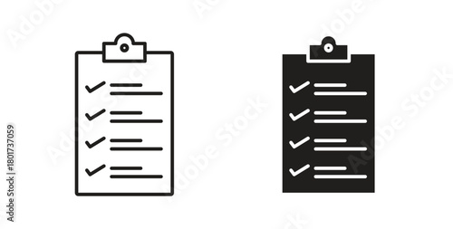Checklist icon line and filled style suitable for web and mobile application