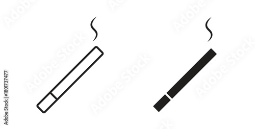 Cigarette icon line and filled style suitable for web and mobile application