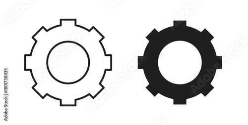 Cogwheel icon line and filled style suitable for web and mobile application
