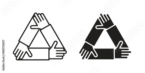 Collaboration icon line and filled style suitable for web and mobile application