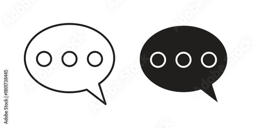 Comments icon line and filled style suitable for web and mobile application