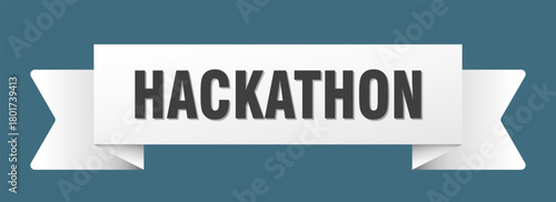 hackathon ribbon isolated on transparent background. hackathon ribbon