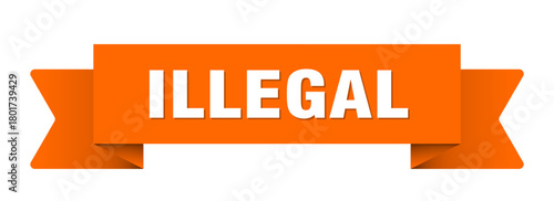 illegal ribbon isolated on transparent background. illegal ribbon