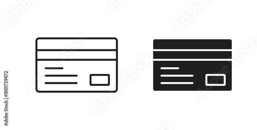 Credit card icon line and filled style suitable for web and mobile application