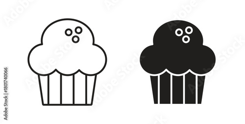 Cupcake icon line and filled style suitable for web and mobile application