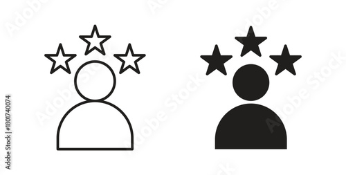 Customer satisfaction icon line and filled style suitable for web and mobile application