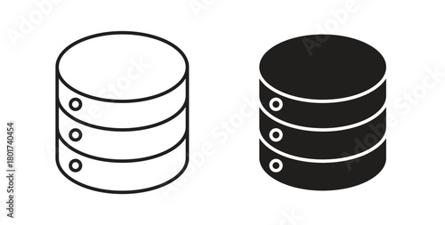 Database icon line and filled style suitable for web and mobile application