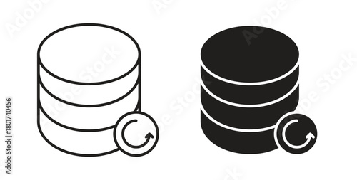 Data backup icon line and filled style suitable for web and mobile application