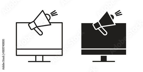 Digital marketing icon line and filled style suitable for web and mobile application