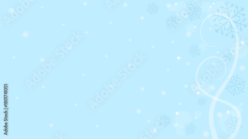 Light Blue Background Wallpaper Decorated With Snowflakes In Christmas Winter Season