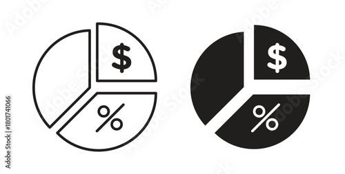 Dividend icon line and filled style suitable for web and mobile application