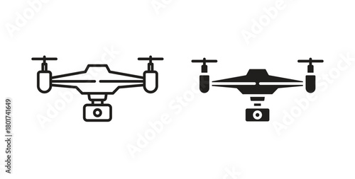 Drone icon line and filled style suitable for web and mobile application