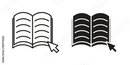 E-book icon line and filled style suitable for web and mobile application